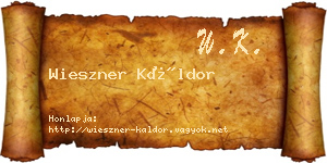 Wieszner Káldor névjegykártya
